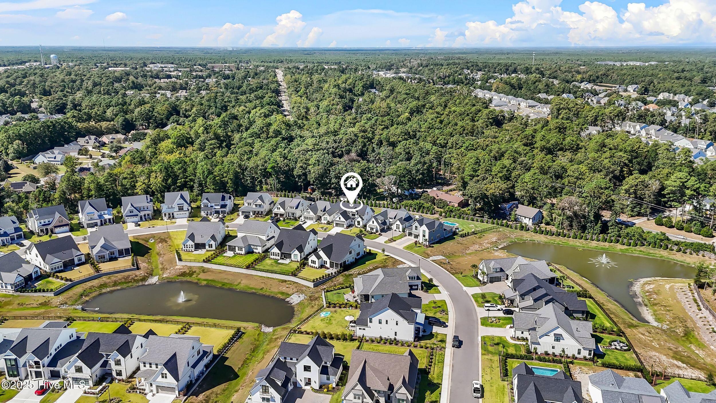 Drone view of home and community