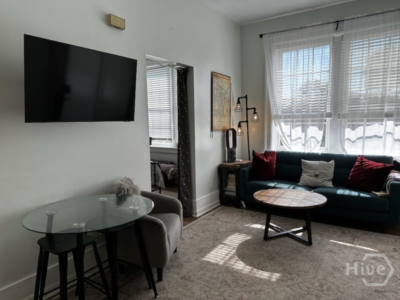 Living room and dining area