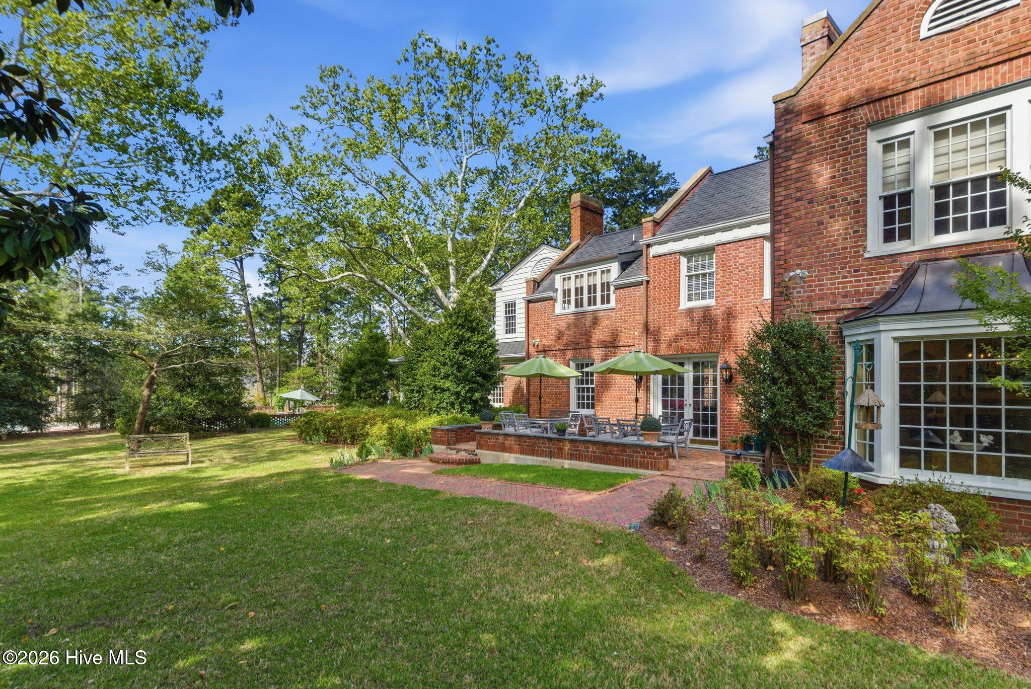 Brick terrace rear exterior