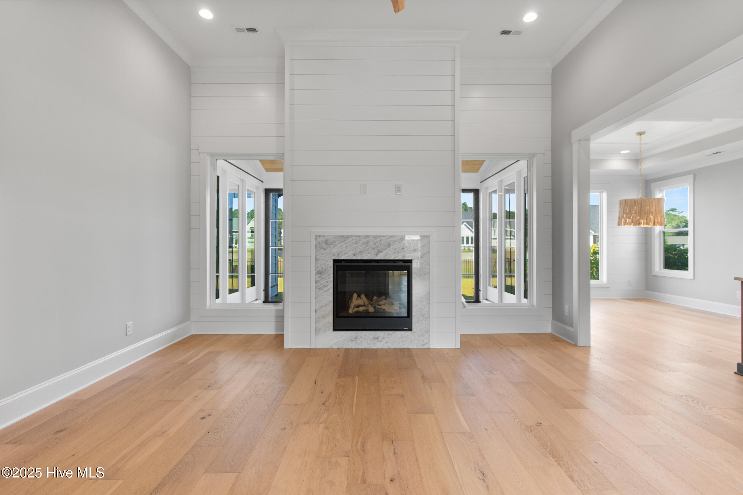 Living room with fireplace