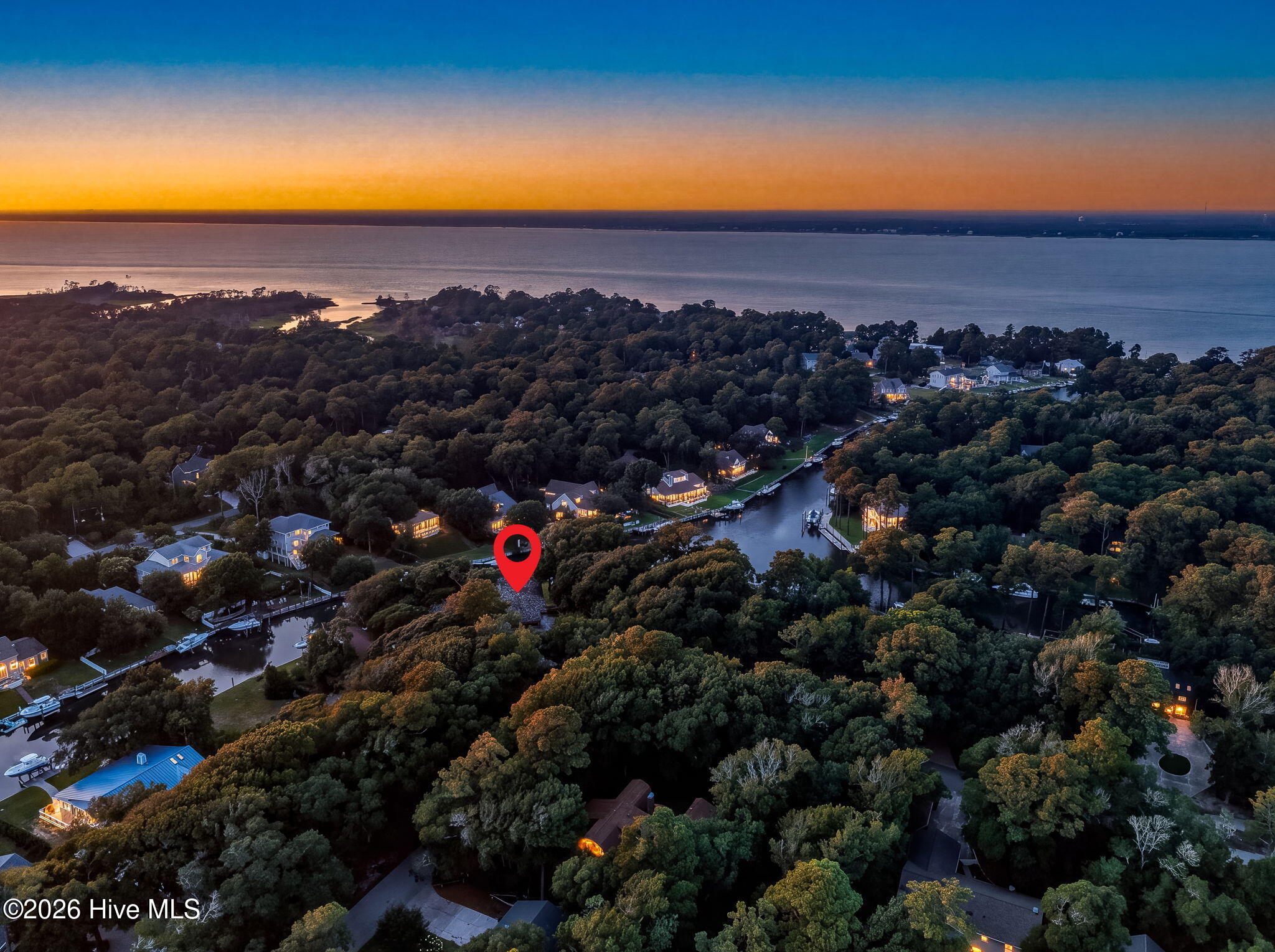 Twilight aerial with marker