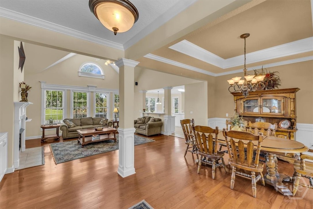 Dining Room with real wood floors