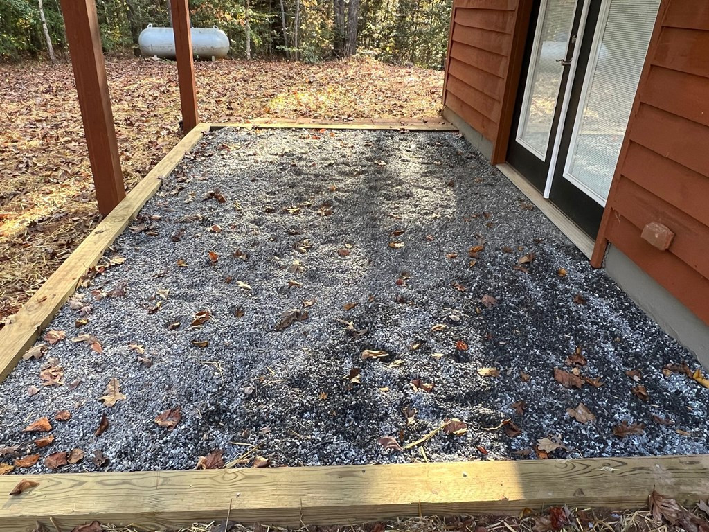 gravel under both decks for splash guard