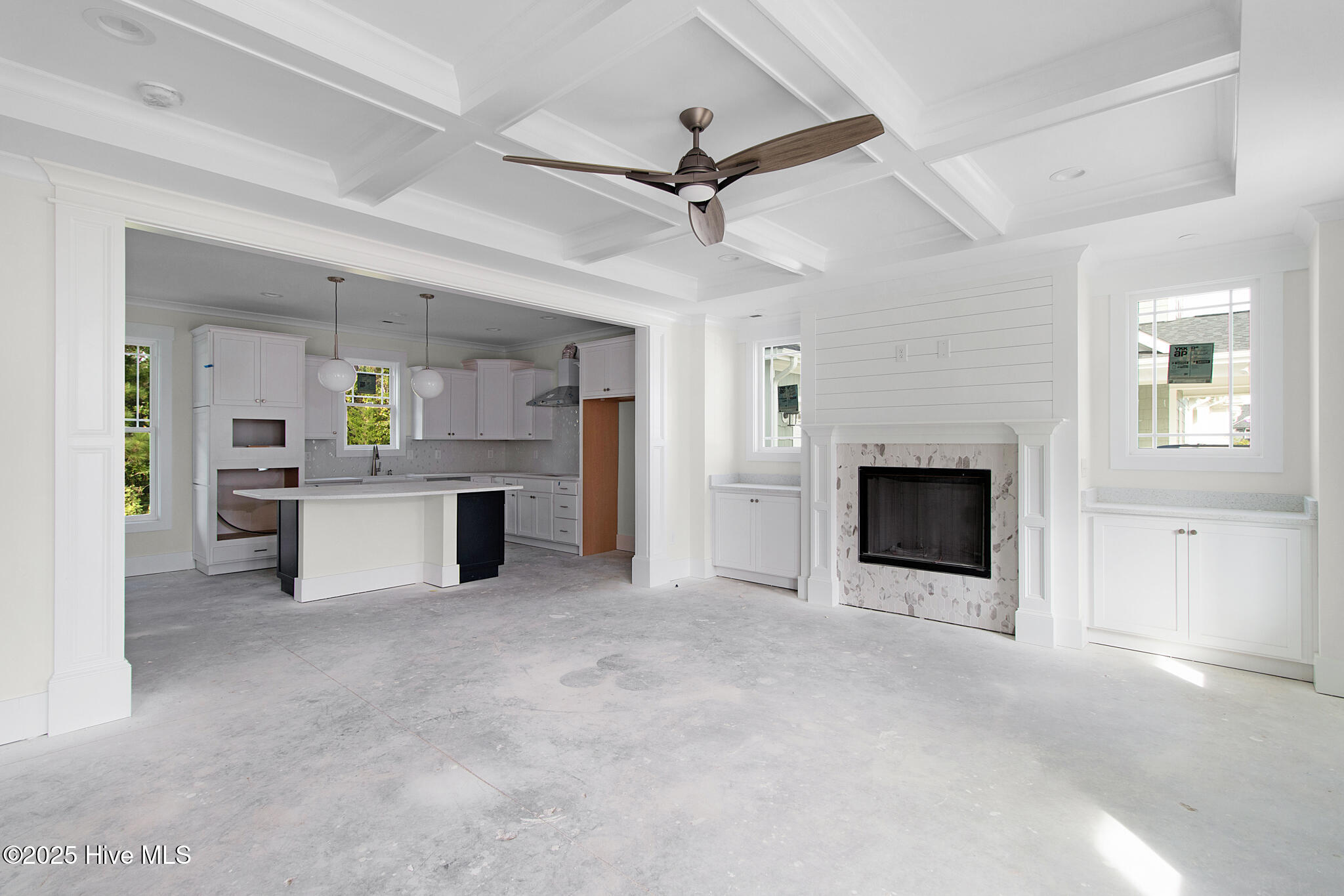 Open Living, Kitchen, and Dining