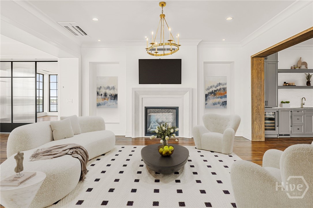 Great room with panoramic water front views!