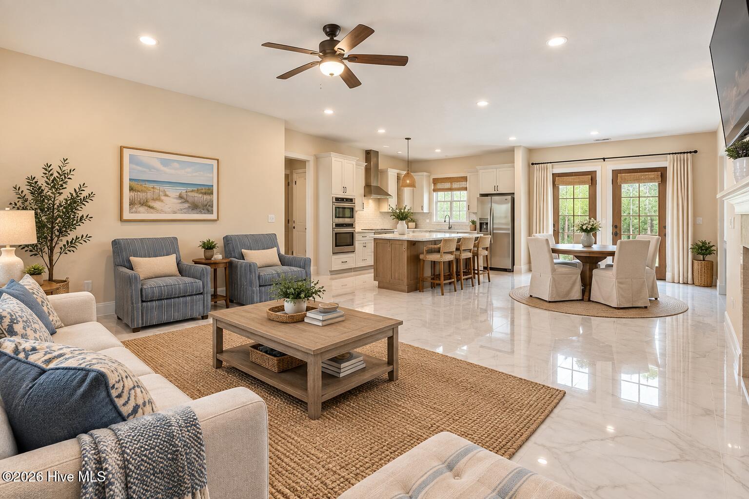Staged living/dining generated by AI