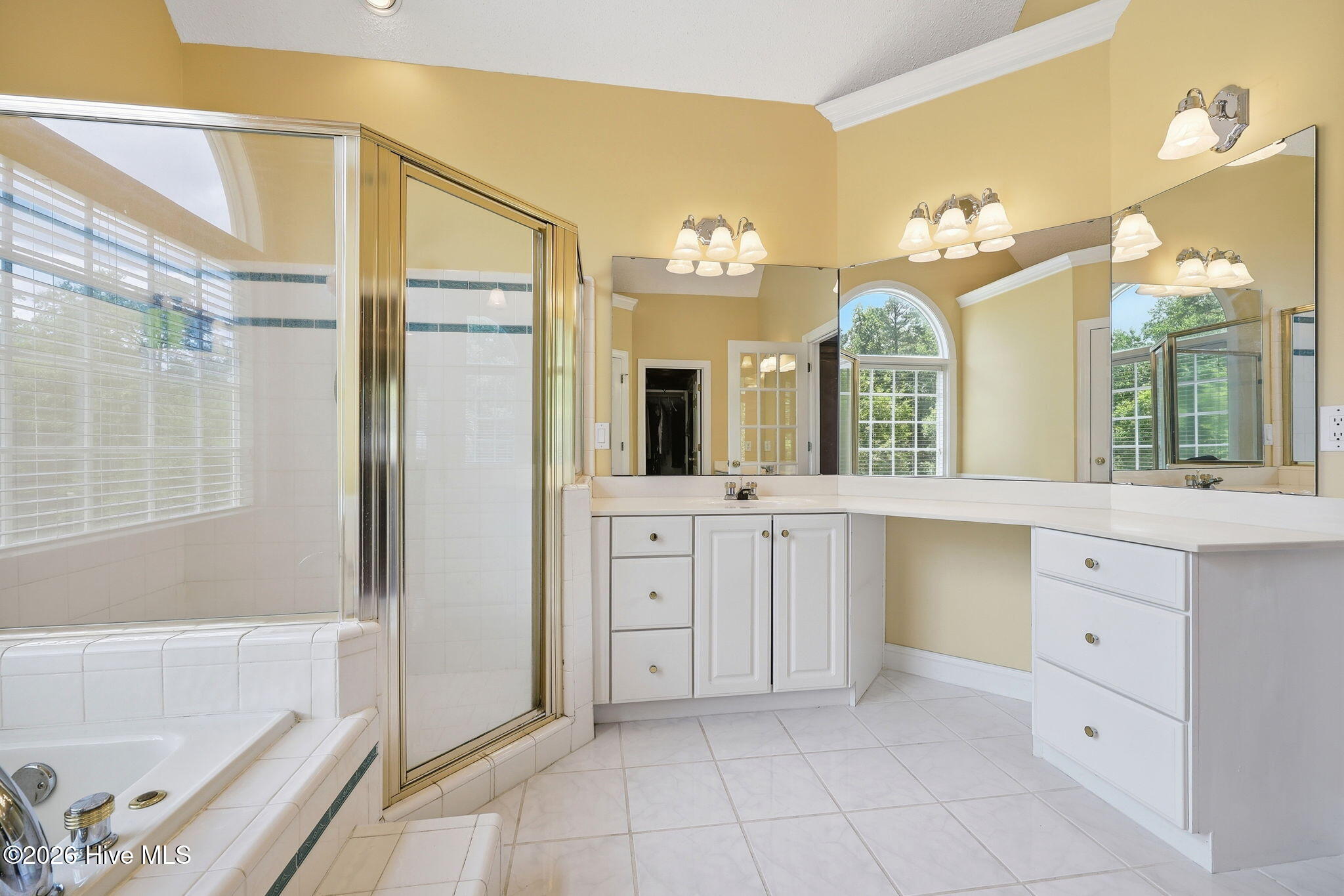 one of two spaces for getting ready- sink, storage , counter space galore !