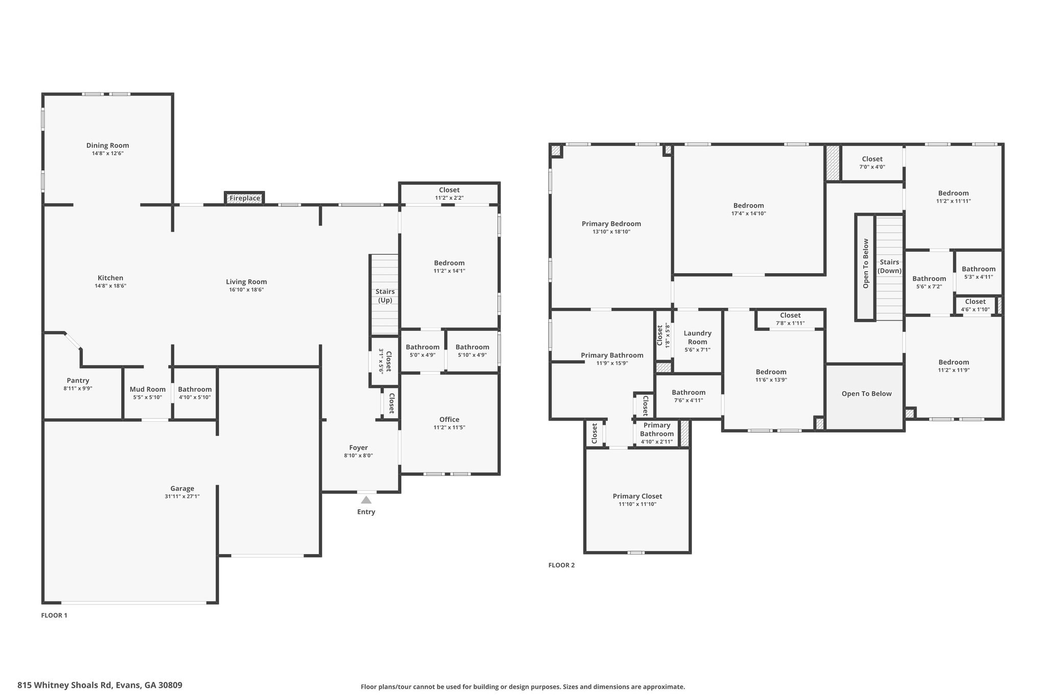 Homes For Sale - 815 Whitney Shoals Road<br/> Evans, GA 30809