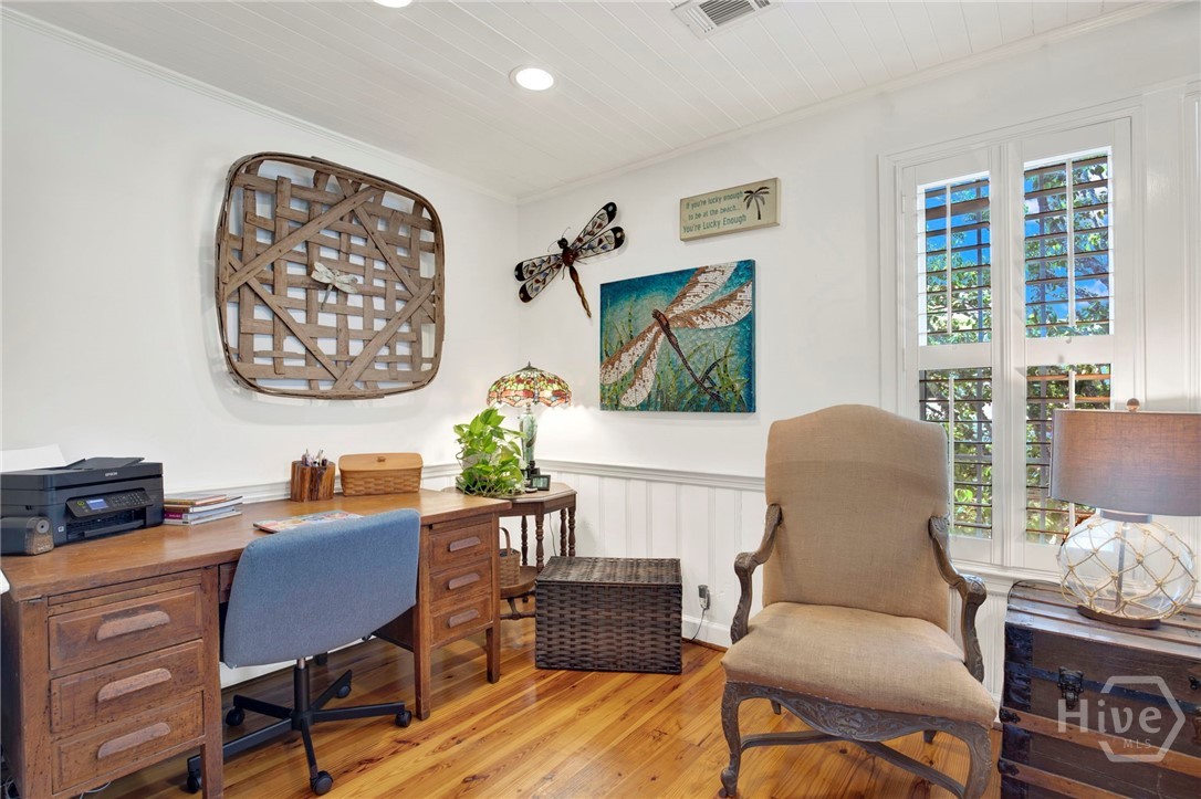 office nook at the end of the living area