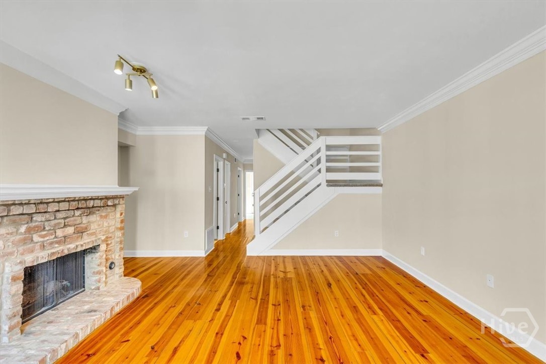 Main house living room with hardwood floors