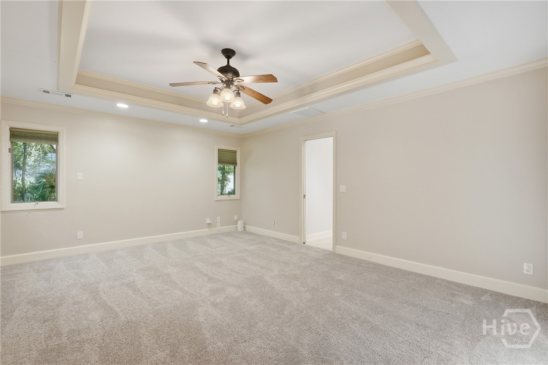 Primary suite with fresh paint and new carpet.