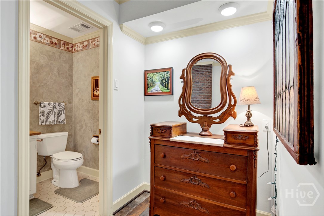 Convenient half bath for your guests.