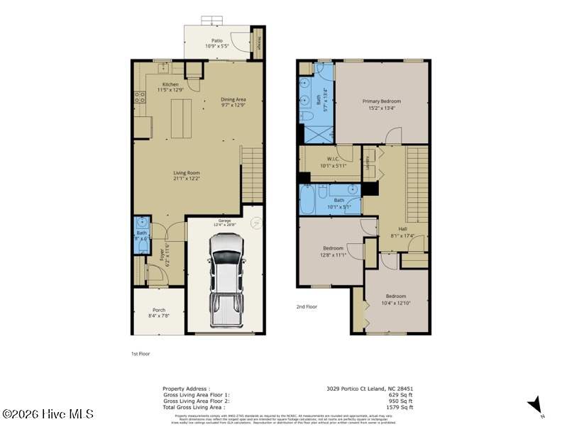 Exterior photo of 3029 Portico Court, Leland, NC 28451. MLS: 100555371