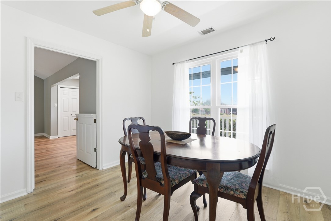 Dining Room connects to great room and kitchen.