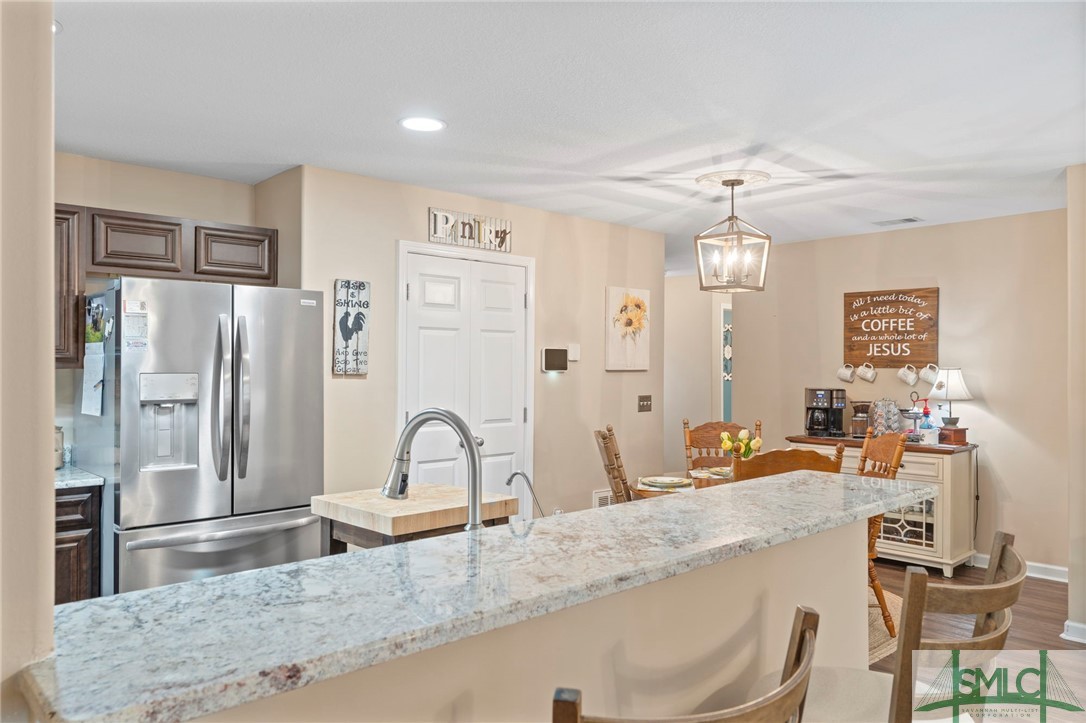 Kitchen with new Quartz countertops.