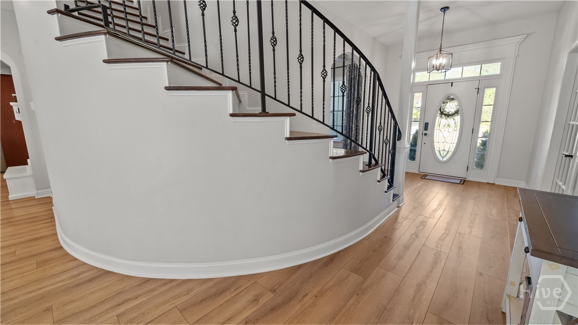 curved stair way