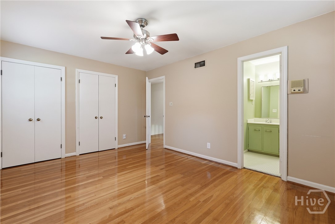 wood floors, double closets, full bath