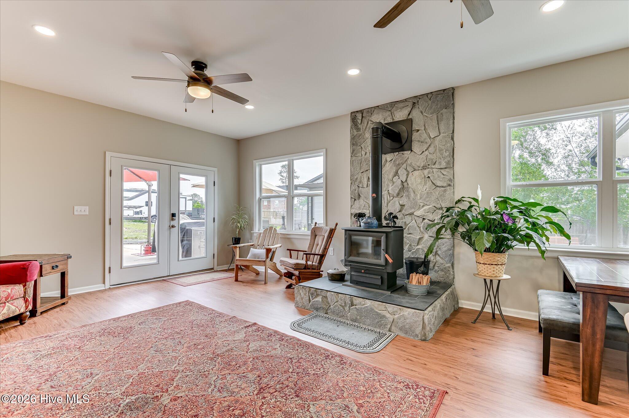 Family Room w/Wood Burning Stove