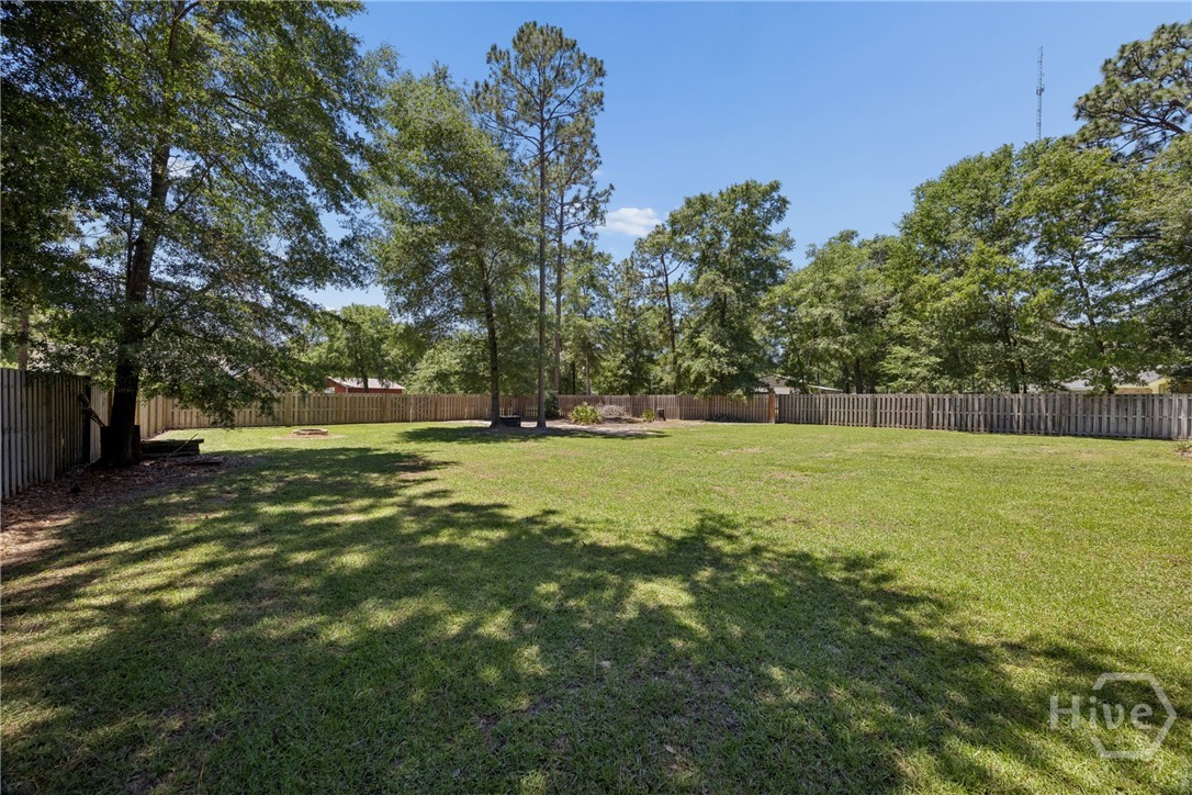 Fenced backyard