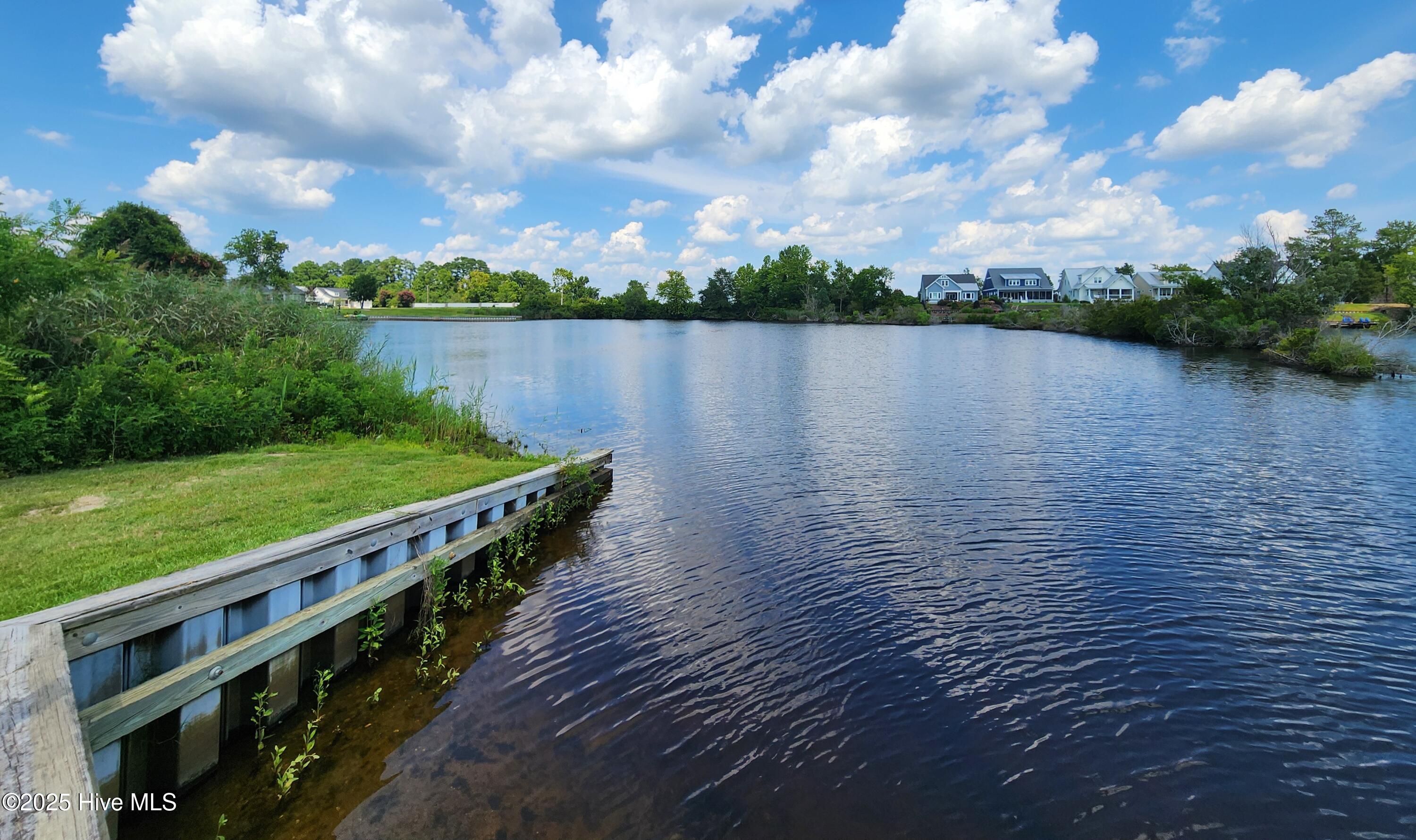 Water channel view looking back towards the subdivision.