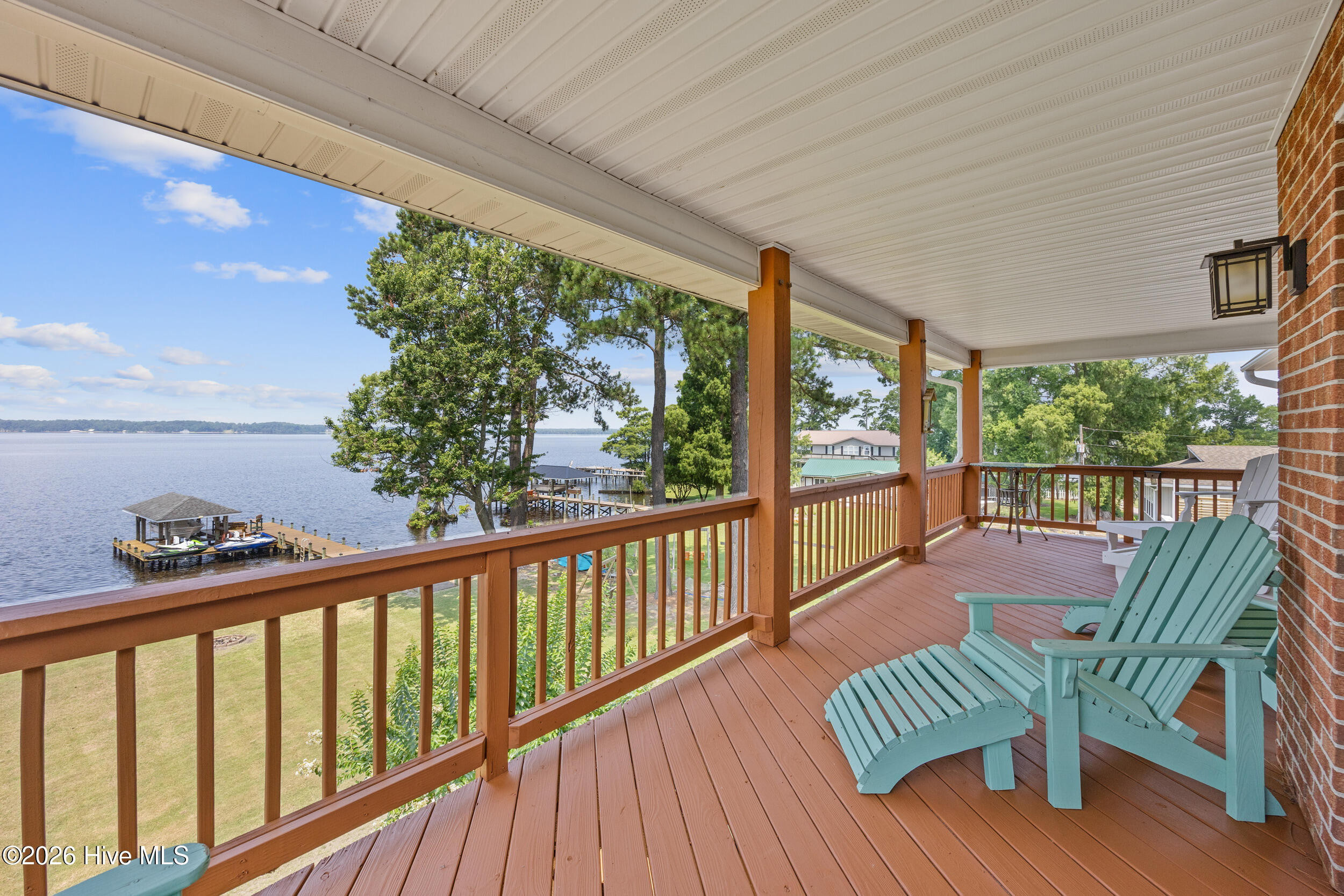 Enjoy your covered deck out and watch the sun set
