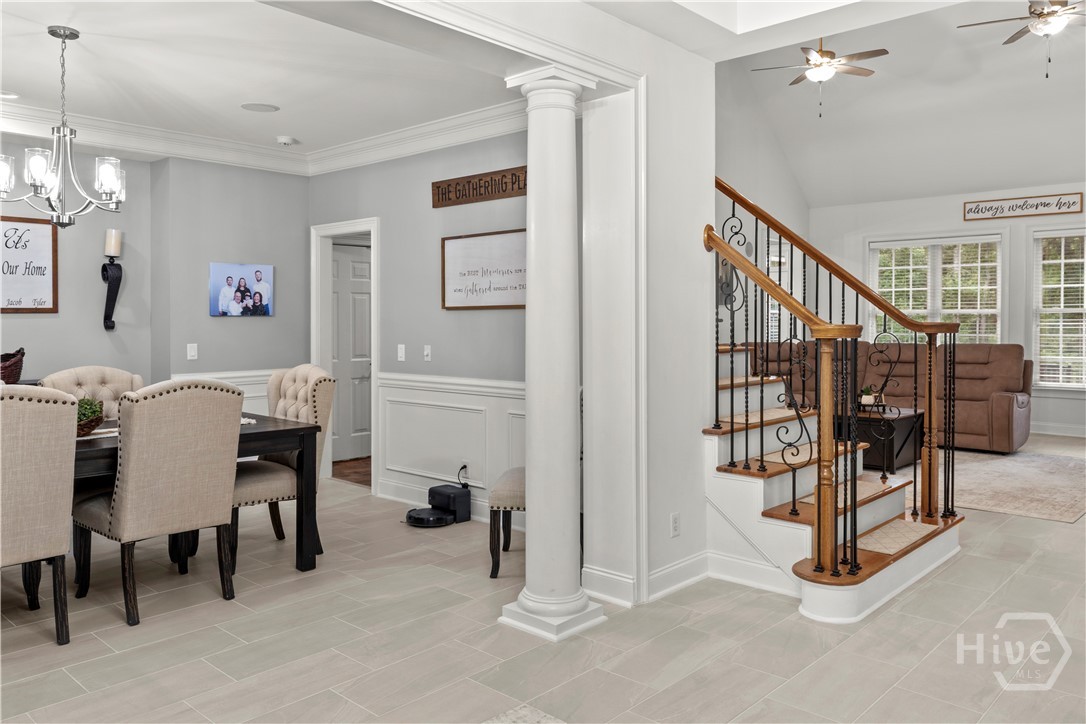 To the left as you enter is the formal dining room