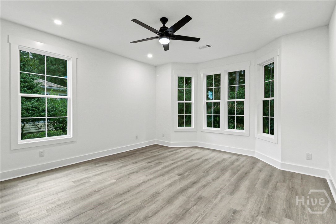 Primary bedroom with bay window