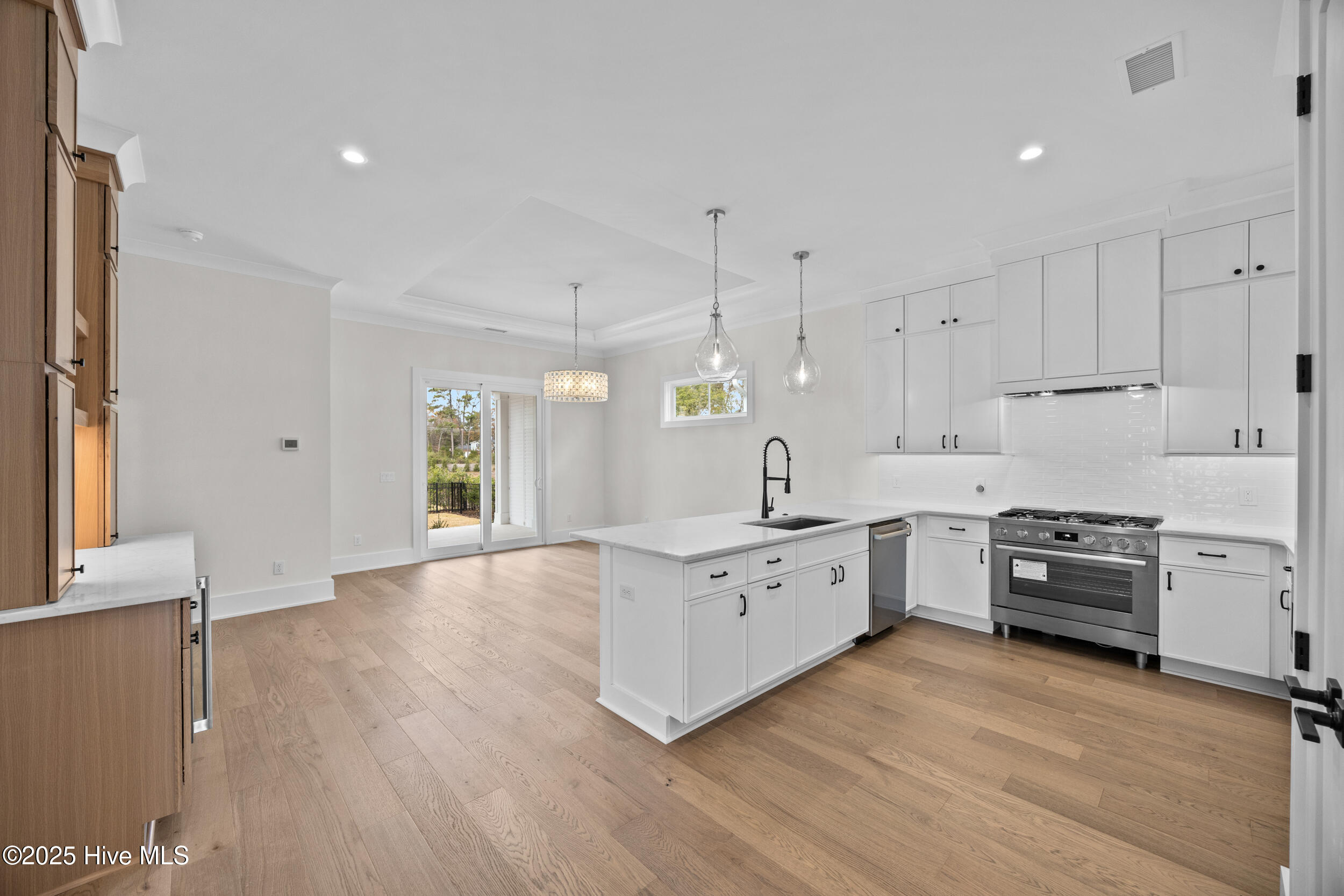 Open kitchen and dining area