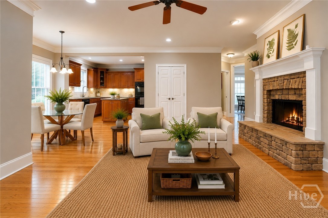 Virtually staged keeping room