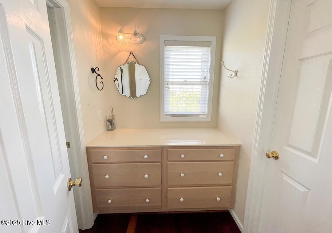 Additional vanity off upstairs primary with expansive walk in closet (currently owners closet)