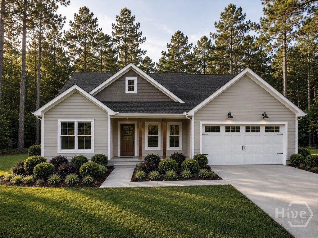 The Waverly Plan by Lawrence Alexander Homes offers the perfect blend of quality craftsmanship, thoughtful design, and affordable luxury in The Grove Subdivision. This beautiful new construction home features 1,409 sq ft with 3 bedrooms, 2 bathrooms, custom cabinetry, LVP flooring, and the beautiful Garden Series trim package throughout.The spacious primary suite includes a walk-in closet along with a primary bathroom featuring double vanities and a walk-in shower. The exterior showcases an upgraded elevation with a welcoming front porch accented by beautiful columns and a covered back patio perfect for relaxing or entertaining.Builder offers $5,000 toward closing costs with preferred lender. Located in the heart of Rincon with convenient access to I-95, I-16, Gulfstream, and the Ports. Estimated completion is 4–6 months after construction begins. LISTING AGENT HAS A MATERIAL RELATIONSHIP WITH SELLER.