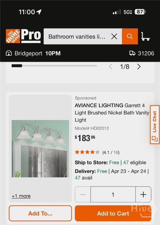 vanity lights included