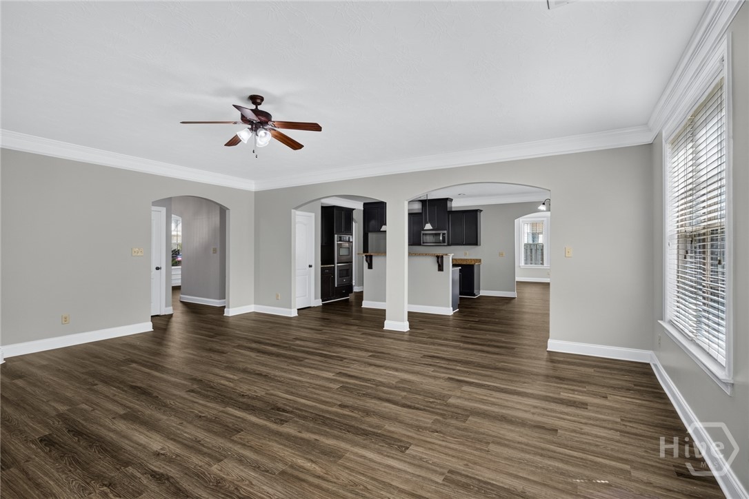 Family room with view to the kitchen