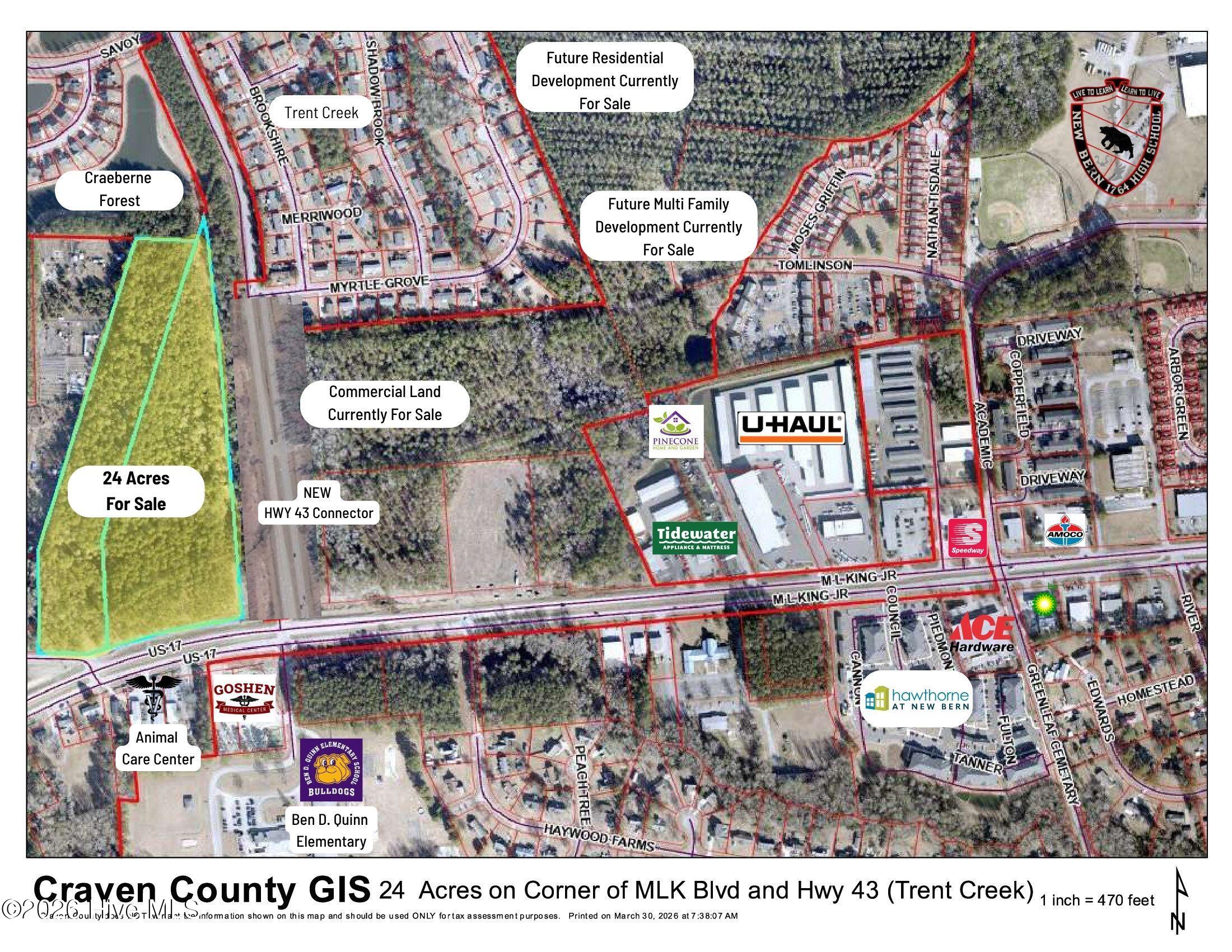24 Acres Corner Of Mlk & 43 Boulevard, New Bern, NC, 28562