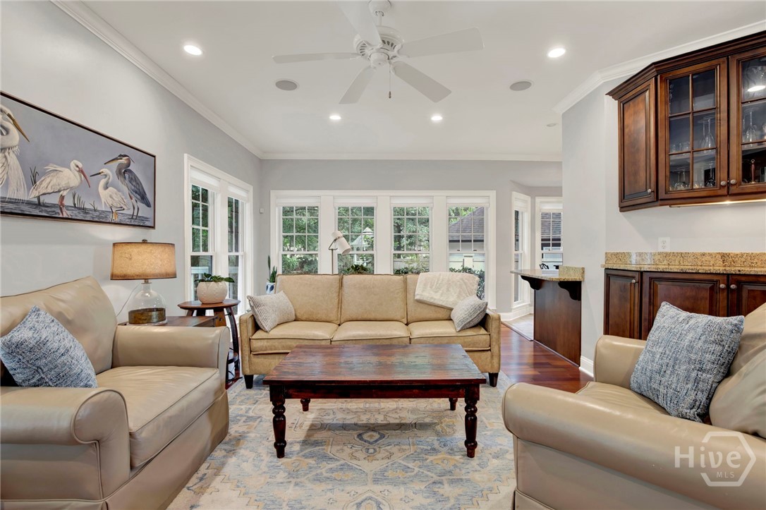 Bright and open Great Room with Dry Bar