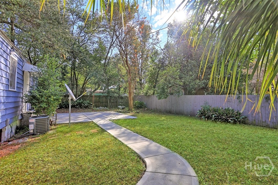 Spacious patio and walkway.