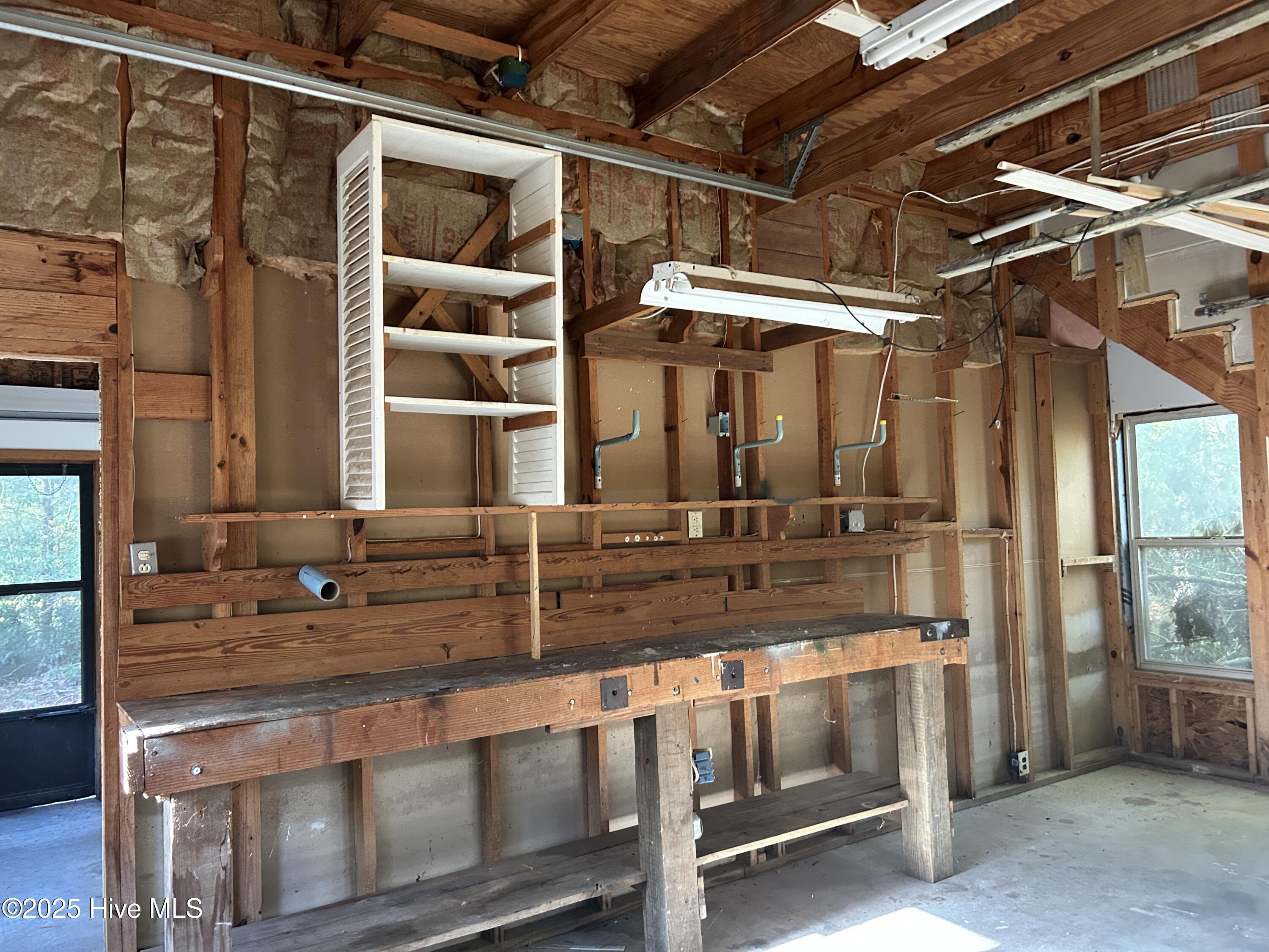Workbench in garage