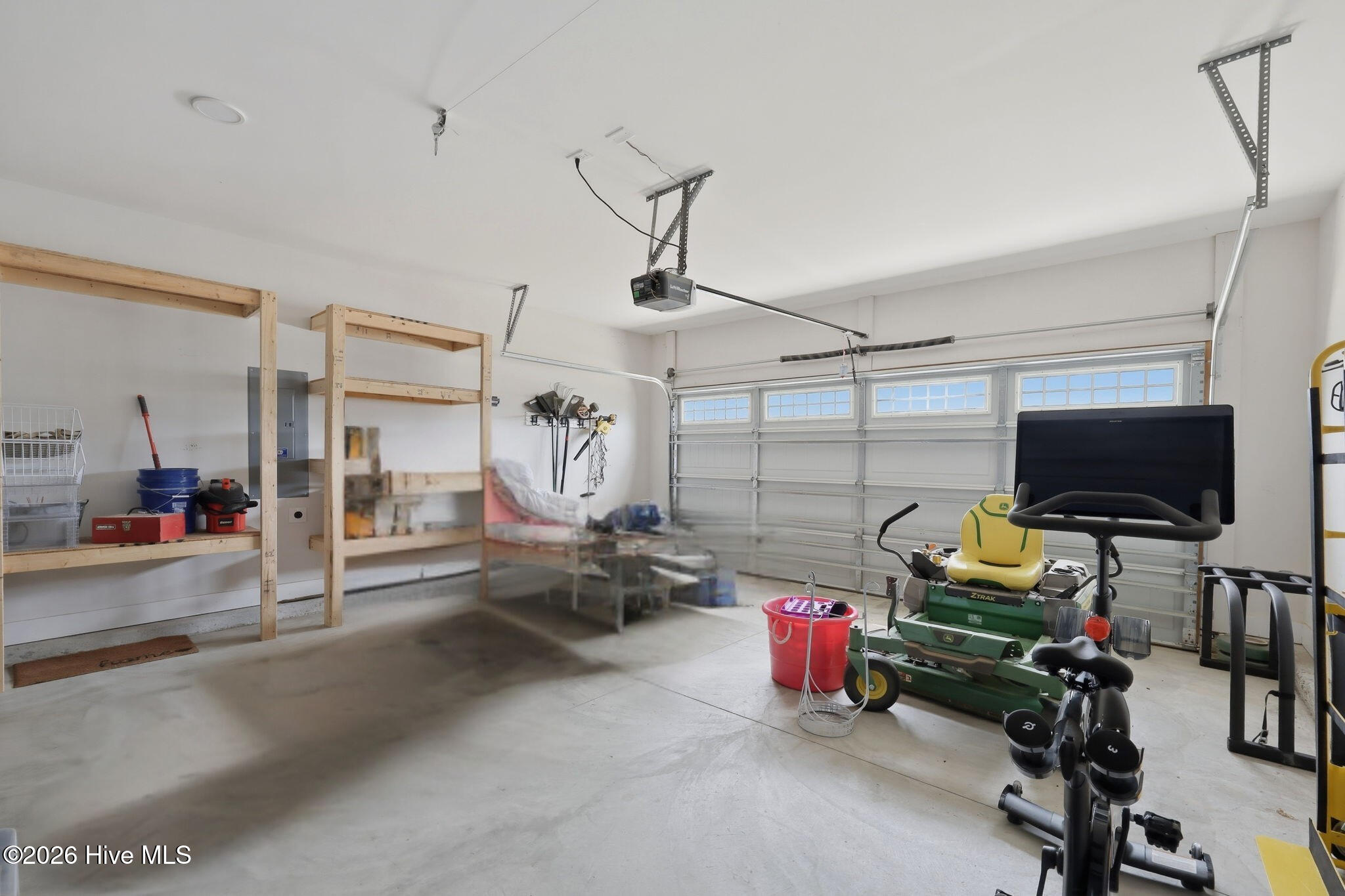 Large Garage with built in Shelving