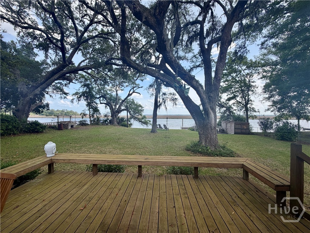 Downstairs view and deck