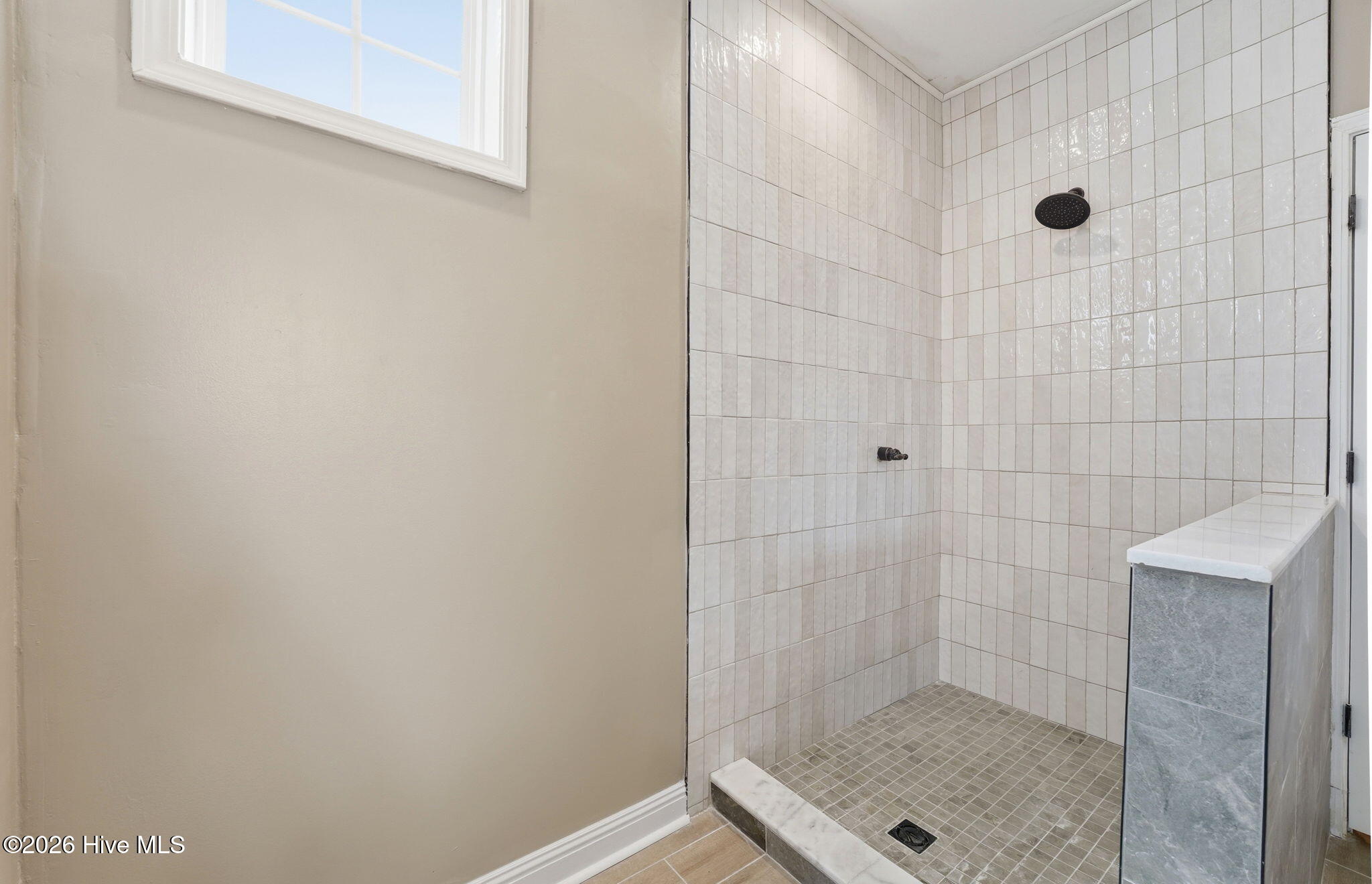 Newly tiled master shower!