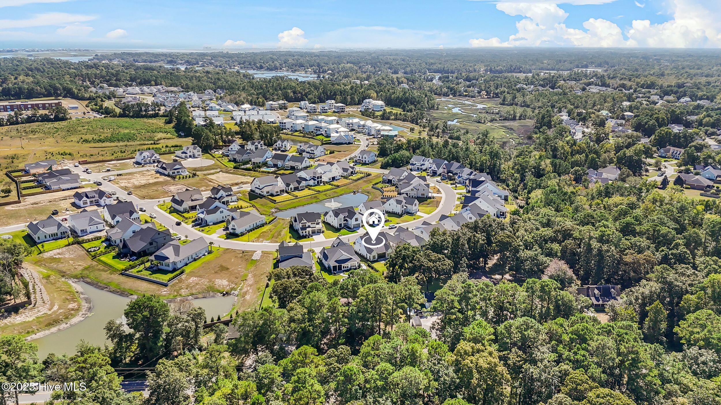 Drone view of home and community