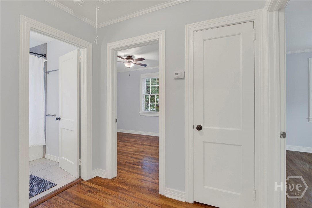 Hallway with full bath and bedrooms 2 and 3