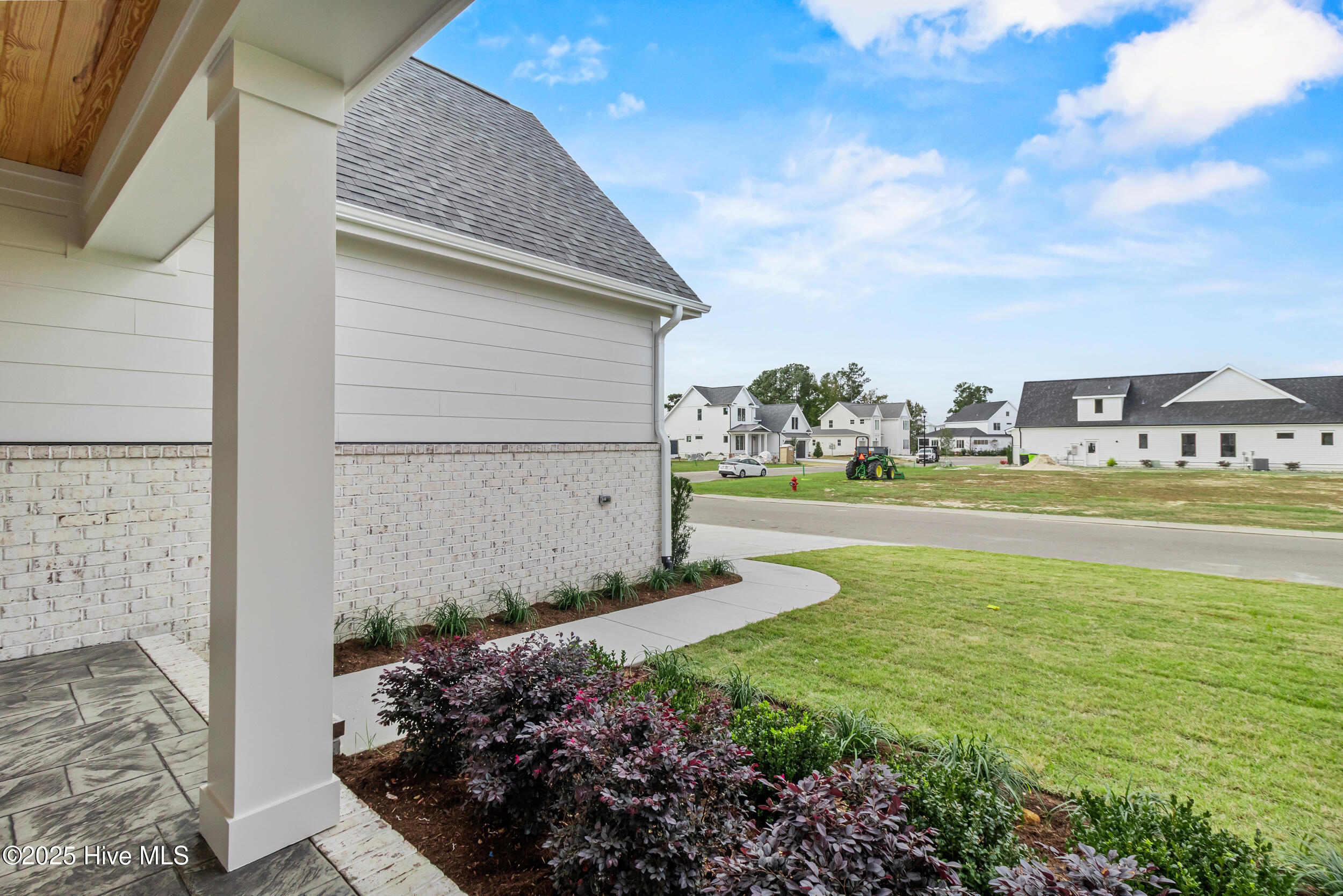 Front porch overlooking front yard