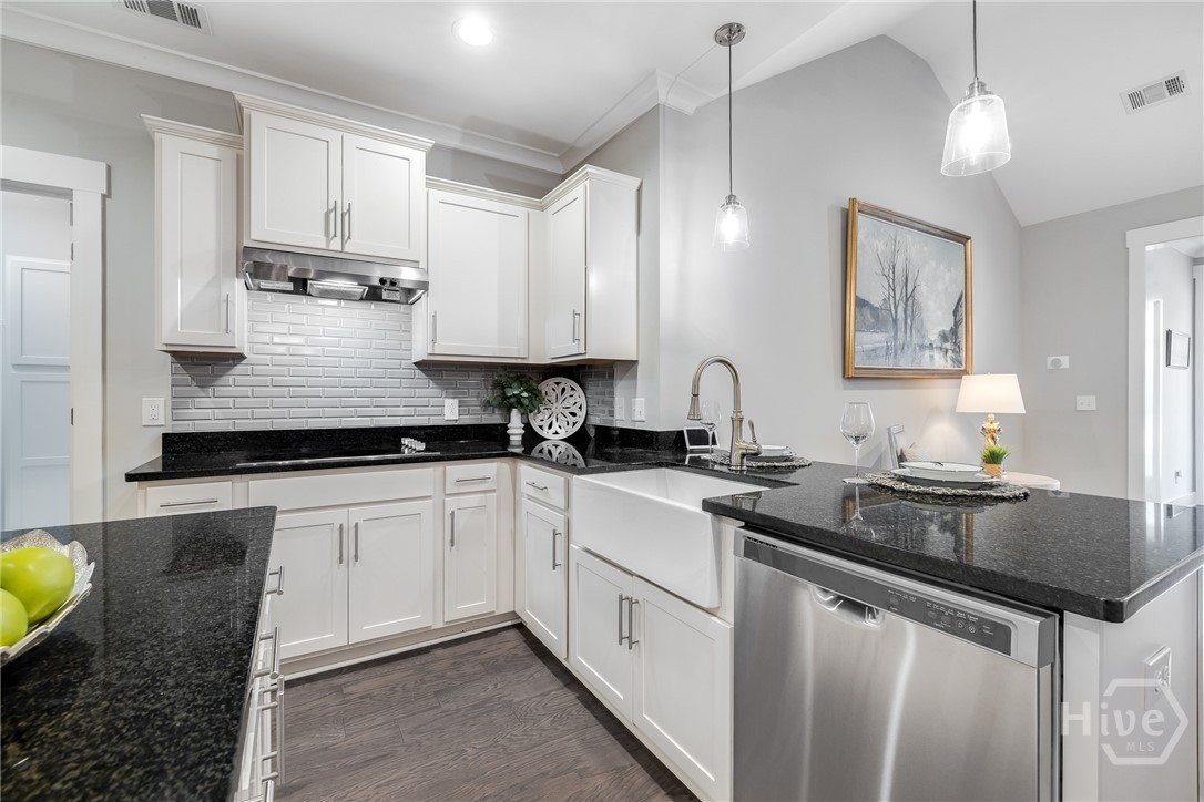 Kitchen - Chefs Kitchen upgrades including porcelain farm sink and granite counter tops