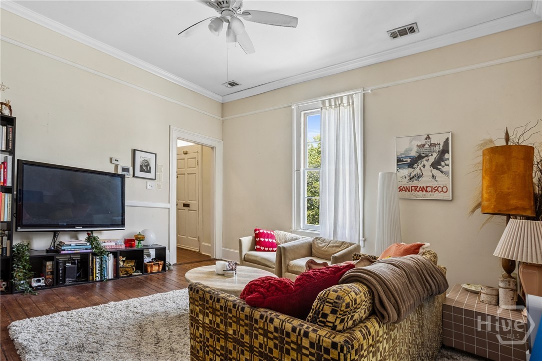 View from living room towards front door of upper