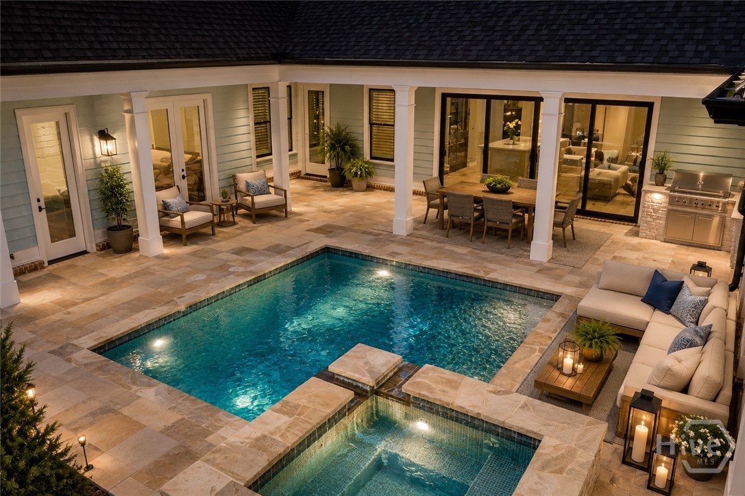 FANTASTIC RESORT STYLE LIVING POOL 
AND SPA !  vi