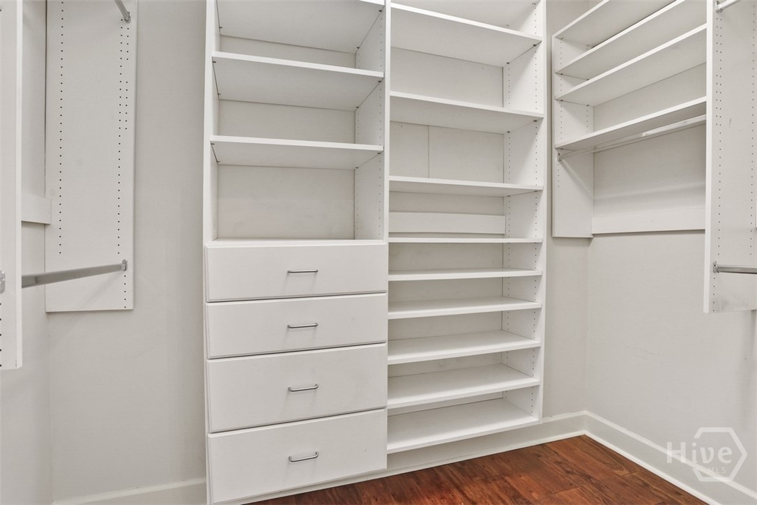 Both closets w/custom shelving