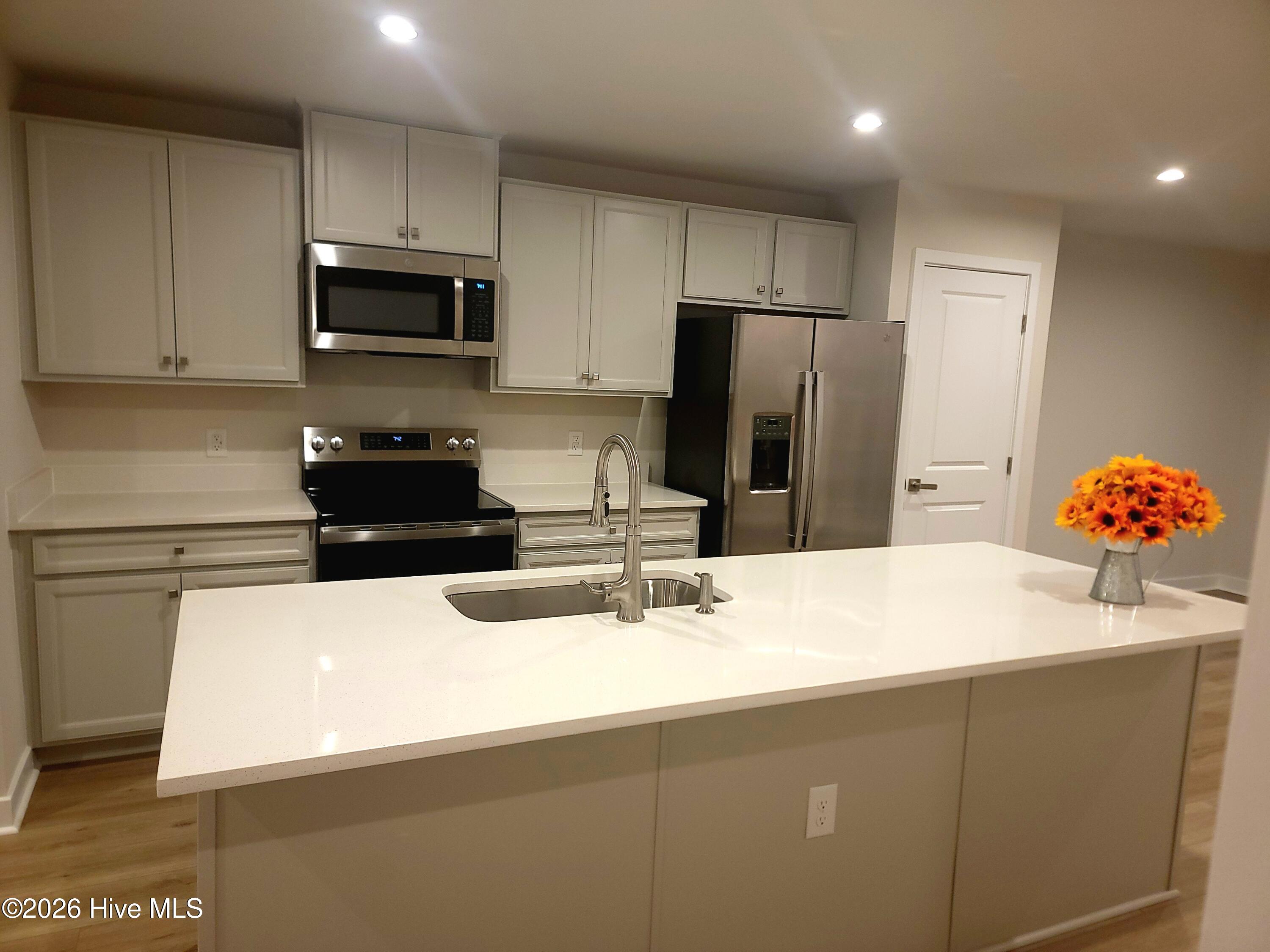 Large kitchen island.