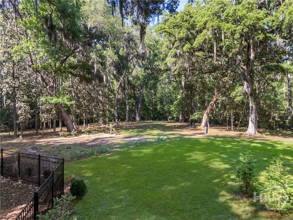 Fenced backyard