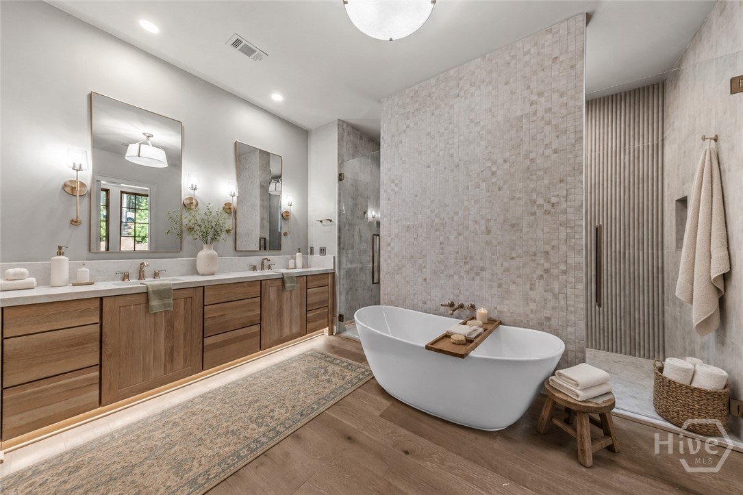 Virtually staged Primary Bathroom
